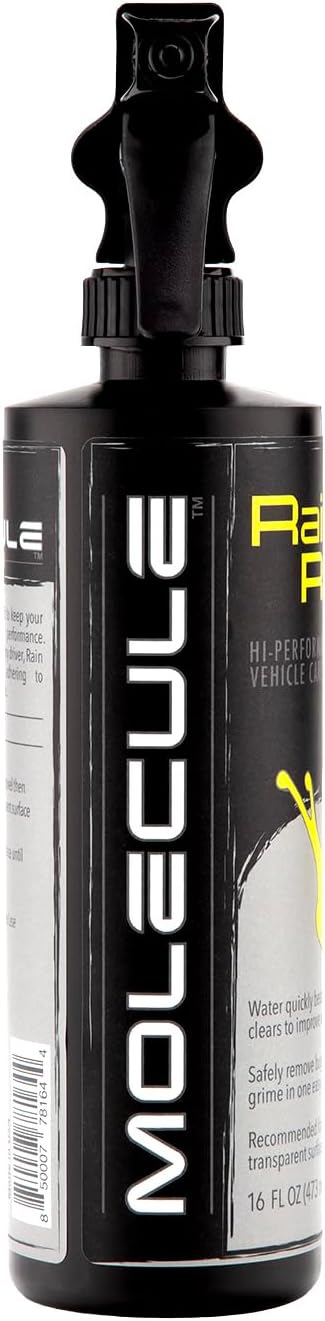 Molecule Rain Repel Glass Cleaner | Water Beading Spray for Windshields, Helmets, and Goggles | Boosts Wet Weather Visibility | Streak-Free Formula for All Vehicles | 16 Ounce (6 Pack)