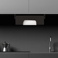 9-inch Paper Plate Dispenser - Bamboo Paper Plate Dispenser Under Cabinet, Kitchen Counter Vertical Holder Organizer Countertop Caddy Rack Black