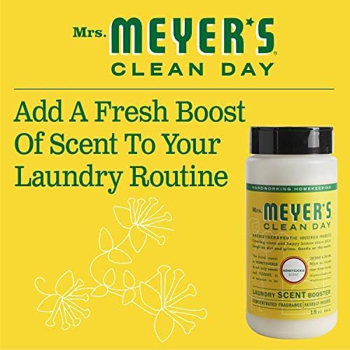 Mrs. Meyer's Laundry Booster, Pair with Liquid Laundry Detergent, Honeysuckle, 18 Ounce (Pack of 6)