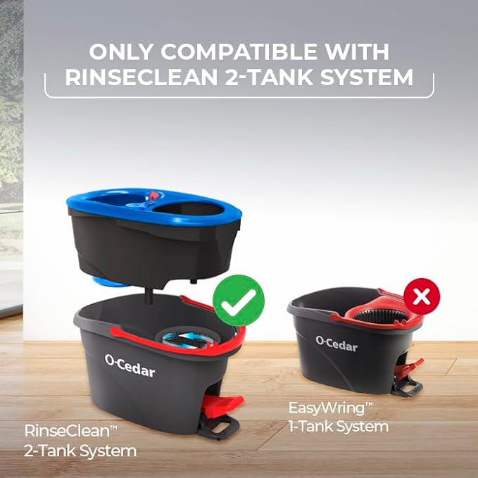 O-Cedar EasyWring RinseClean Refill 4-Pack, Blue, 4 Count