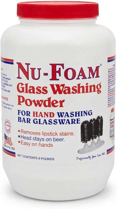 Nu-Foam Glass Washing Powder (8 Lb Jar, 128, Ounce)