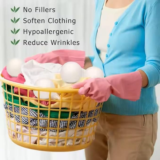 Organic Wool Dryer Balls: Eco-Friendly & Chemical-Free | Our Anti-Entanglement Reusable Balls Eliminate Wrinkle Static | 6-Pack XL Dryer Balls for Laundry is Made with New Zealand Wool (Dog)