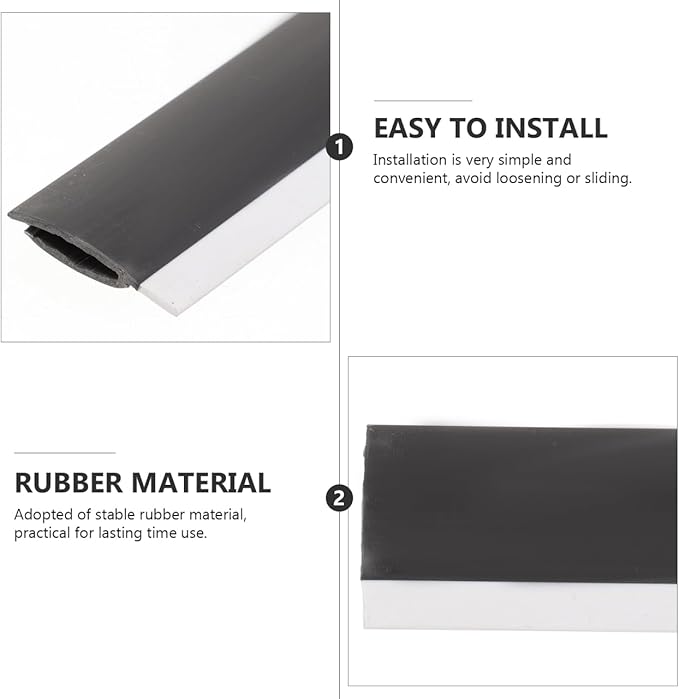 4 Pcs Dustpan Edge Strip Replacement Dust Pan Edger Lip Strips Parts Garbage Shovel Closing Inlet Soft Pressing Lips Protector Rubber Dustpan Repair Accessories for Home and Office Black