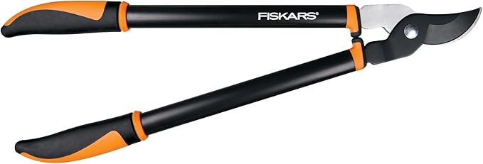 Fiskars Bypass Lopper, Lightweight Tree Pruning Tool, Rust Resistant and Low Friction Coating, SoftGrip Handle Control with Shock-Absorbing System, 24"