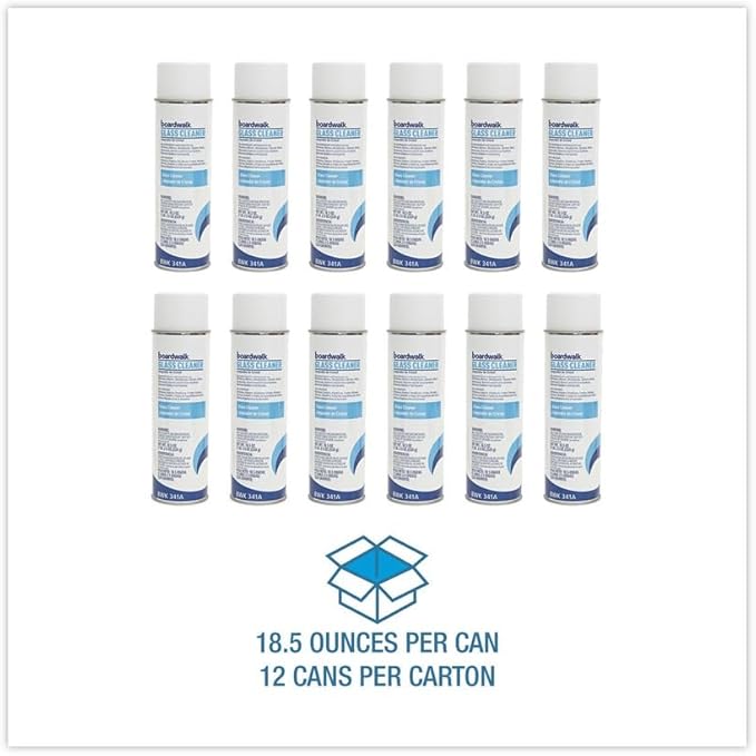 Boardwalk 341ACT Glass Cleaner, Sweet Scent, 18.5 oz. Aerosol Can (Case of 12)