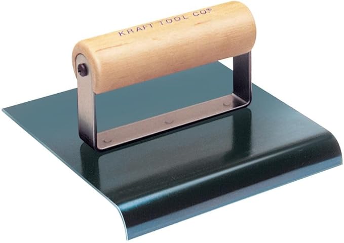Kraft Tool CF576 3/8-Inch Radius Blue Steel Hand Edger with Wood Handle, 6 x 6-Inch