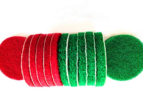 20 Pieces Scrub Pads Drill Power Brush Tile Scrubber Scouring Pads Cleaning Kit Including 2 Kinds of Abrasive Buffing Pads Replacement for Home Kitchen House Indoor Outdoor Cleaning (4 Inch)