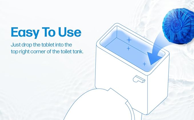 Disposable Toilet Bowl Cleaners(50 Tablets) Odor Eliminator, Fresh Scent, Multipurpose Residential and commercial Toilet Cleaners 2-3 week Lasting Toilet Bowl Cleaner