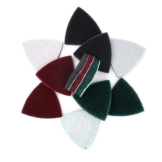 15Pcs Triangle Scouring Pad 90x90x90mm 240 to 800 Grit Heavy Nylon Cleaning Cloth Hook and Loop,5pcs of Each Grit