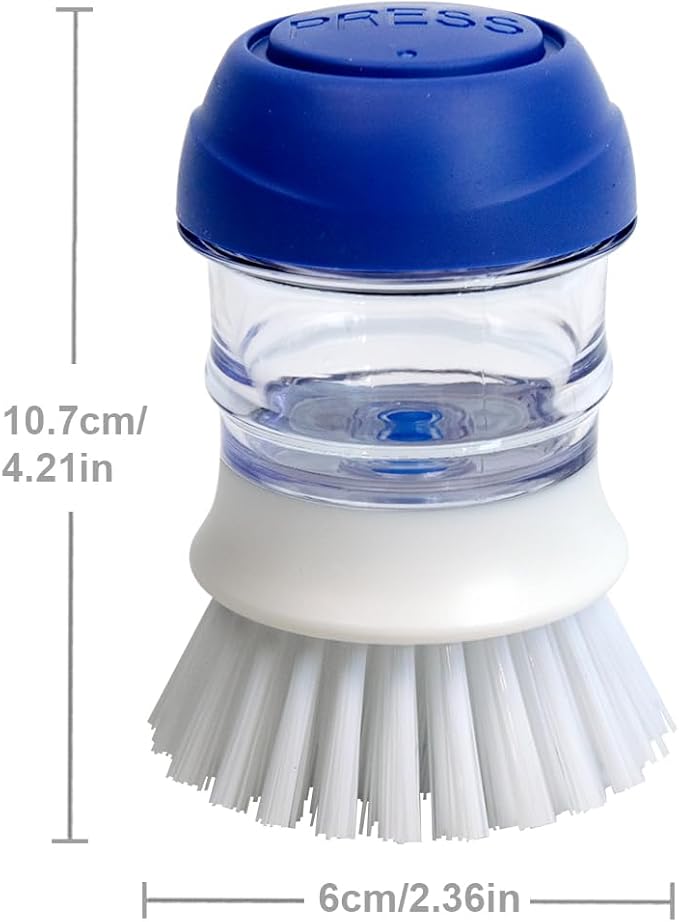 CELOX 2 Pack Dish Brush with Soap Dispenser Soap Dispensing Palm Brush for Cleaning Pots, Dishes
