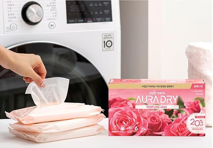 Scented Dryer Sheets for Laundry, 40 Count, Long-lasting Freshness, Styler Compatible (Aura, Sweet Mandarin & Peony)