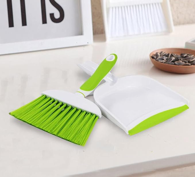 Mini Broom and Dustpan Set-Mini Whisk Set for Desk, Housekeeping, Office, Kitchen, Pet Nest, etc.,Daily Cleaning Necessity Plastic Mini Dustpan Set (Gray)