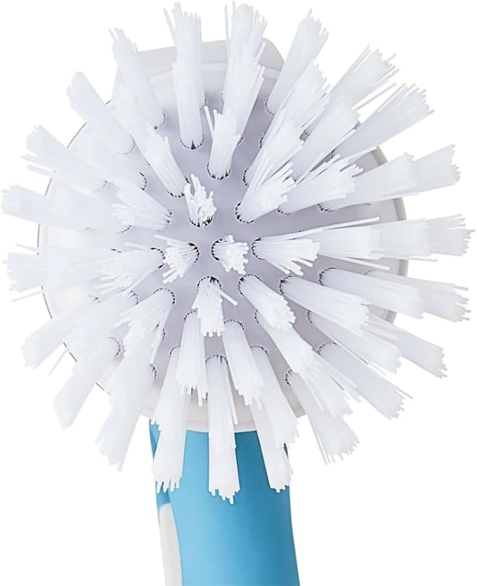 Non-Slip Grip Small Handy Scrubber, Blue – Compact Handheld Cleaning Brush for Sink, Counter, Tile and Tub, Durable Bristles for Everyday Household Scrubbing