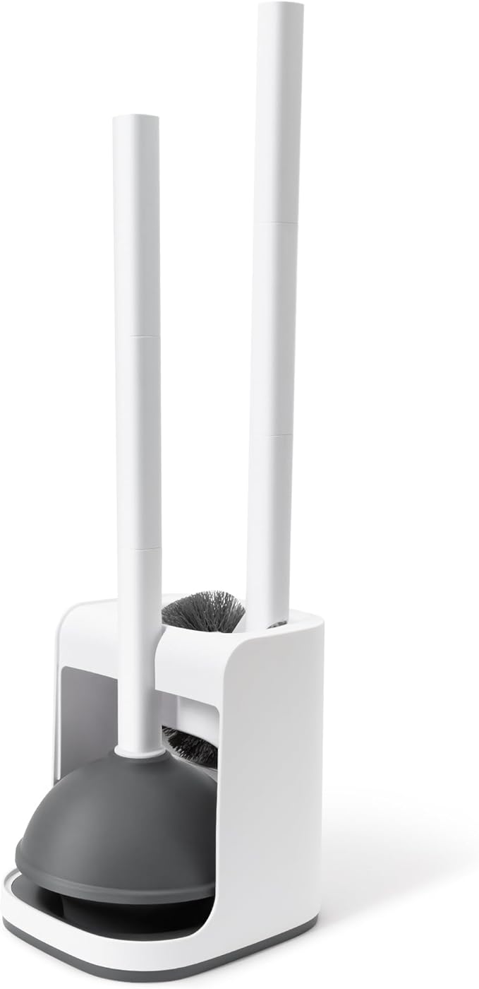 Toilet Brush and Plunger Set Hidden, S-Shaped Toilet Brush Plunger Combo, Perfect for Homes, Apartments & Bathrooms