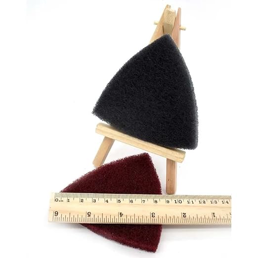 15Pcs Triangle Scouring Pad 90x90x90mm 240 to 800 Grit Heavy Nylon Cleaning Cloth Hook and Loop,5pcs of Each Grit