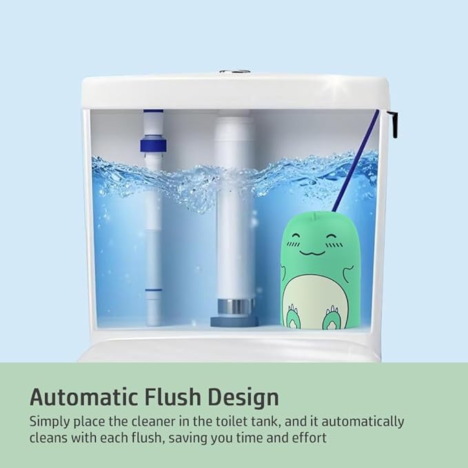 Cute Dinosaur-Shaped Toilet Bowl Cleaner Bottle, Bathroom Toilet Tank Cleaner with Jasmine Scent,One bottle lasts for 90 days (1, green)