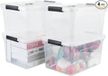 17.5 L Clear Plastic Storage Box, 4-Pack Latch Storage Bin