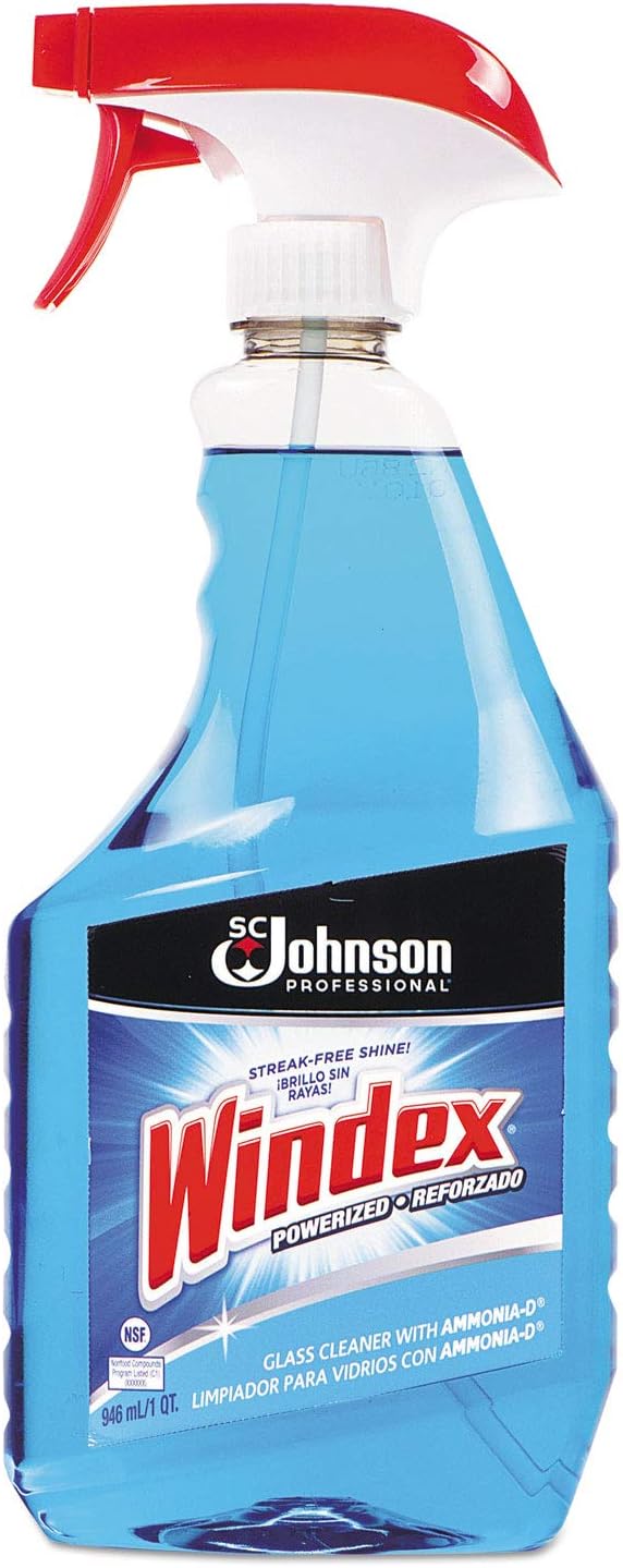Windex Powerized Glass Cleaner with Ammonia-D (32-Ounce, 12-Pack, Spray Bottles)