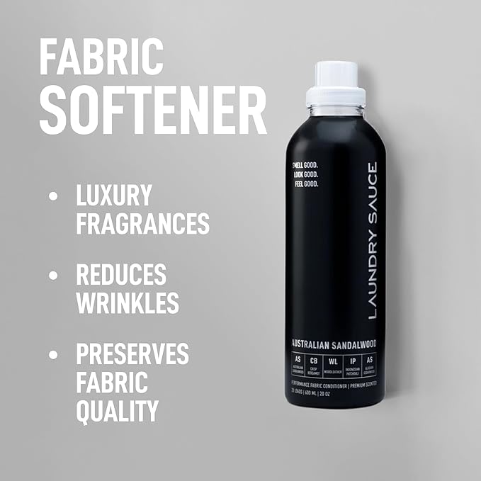 Laundry Sauce Bundle Set Luxury Scented Fabric Softener and Dryer Sheets Pack, Sophisticated Fragrances (Australian Sandalwood)