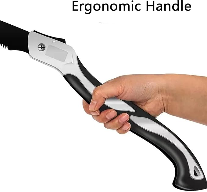 7 Inch Folding Saw, Pruning Hand Saw for Wood Cutting, Garden Pruner with SK5 Curved Blade, Triple- Cut Razor Teeth, Foldable Handsaw for Tree Trimming, Camping, Gardening and Carpentry