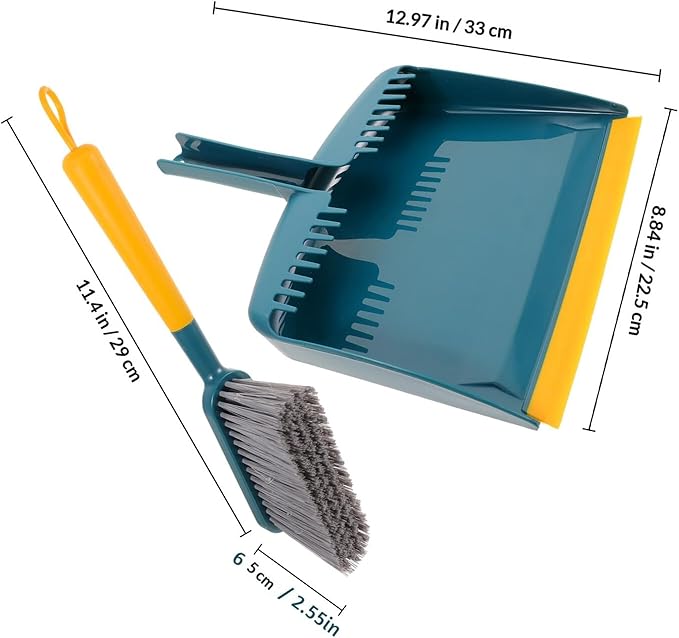 Small Broom and Dustpan Set for Home Cleaning, Handheld Kitchen Sweeping Tool with Compact Dustpan, Lightweight Cleaning Accessory for Living Room and Desktop Use