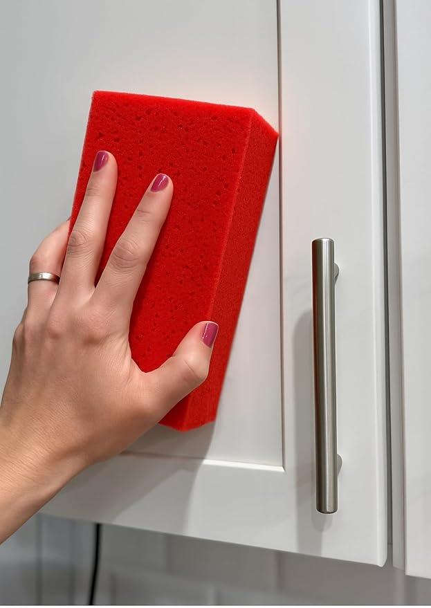 Multi-Purpose Sponges for Cleaning - Red 2 Pack, Large Sponges for Car Washing, Tile & Grout, All Purpose Cleaning