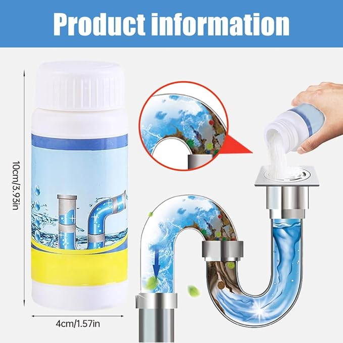 2026 Upgraded Sink and Drain Cleaner, Multi-functional Powerful Pipe Unclogging Agent Drains Cleaner Fast Foaming for Kitchen Toilet and Pipes Cleaning Tool (1Set)