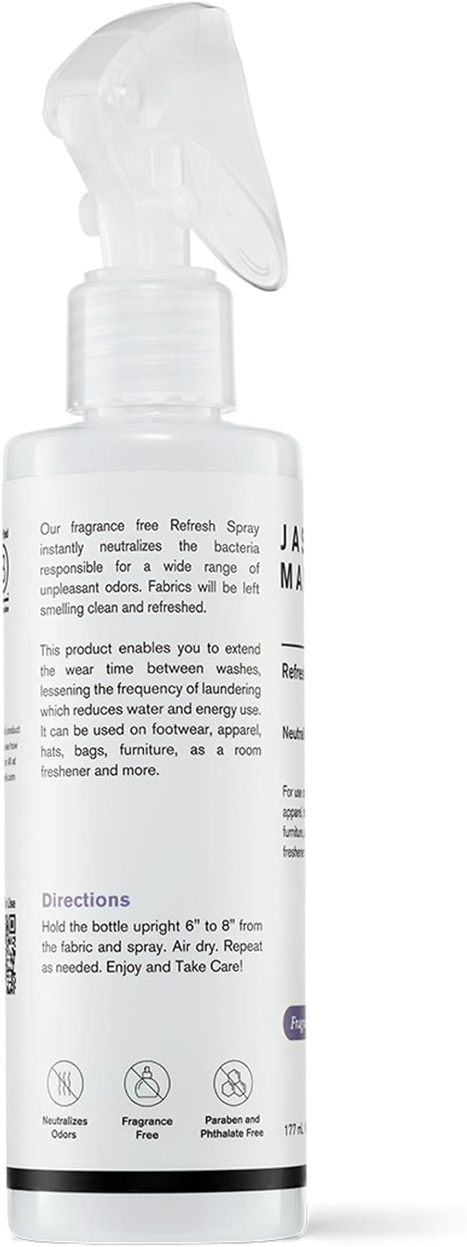 Jason Markk Refresh Spray, Odor Eliminator, Home, Carpet, Furniture, Clothing, and More, Safe and Gentle Deodorizer Formula, Unscented, 6oz