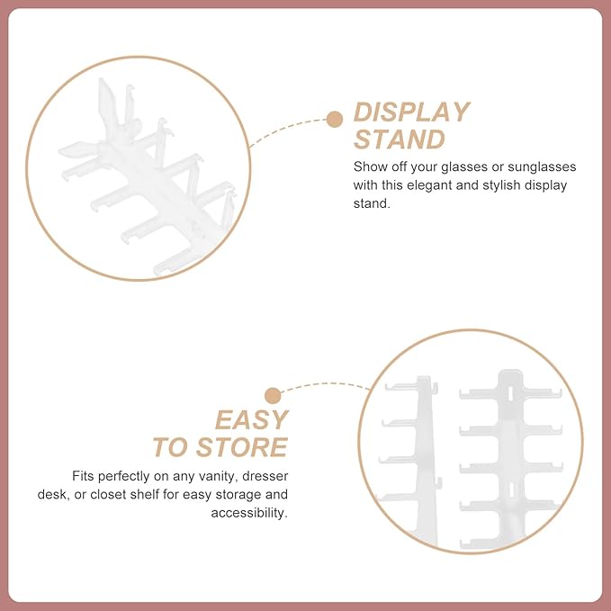 Multi-Layer Plastic Sunglasses Display Rack Eyeglasses Holder Stand 6-Tier Eyewear Organizer for Desktop Storage and Display