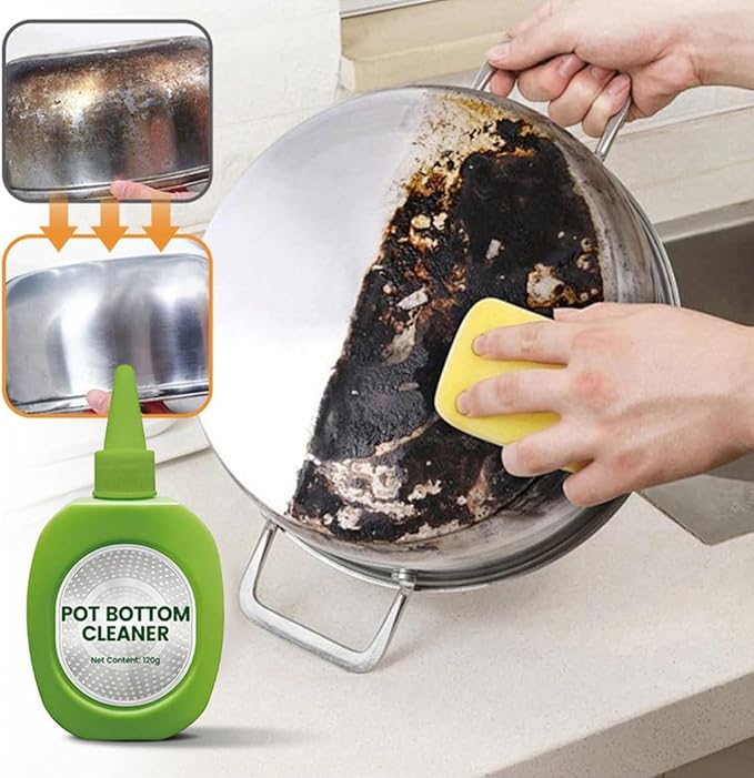 2026 New Pot Bottom Stain & Grime Remover, Stainless Steel Burnt Pot Cleaner, Stove Degreaser Heavy Duty Cleaner (2Pcs)