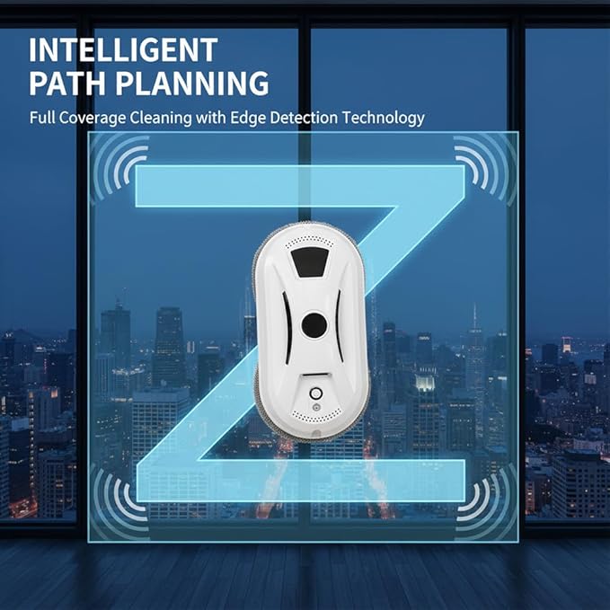 Automatic Window Cleaning Robot: Window Cleaner Robot Inside/Outside with 2800Pa Suction, Edge Detection & Anti-Drop Protection - Remote Control for Glass Mirror Washing