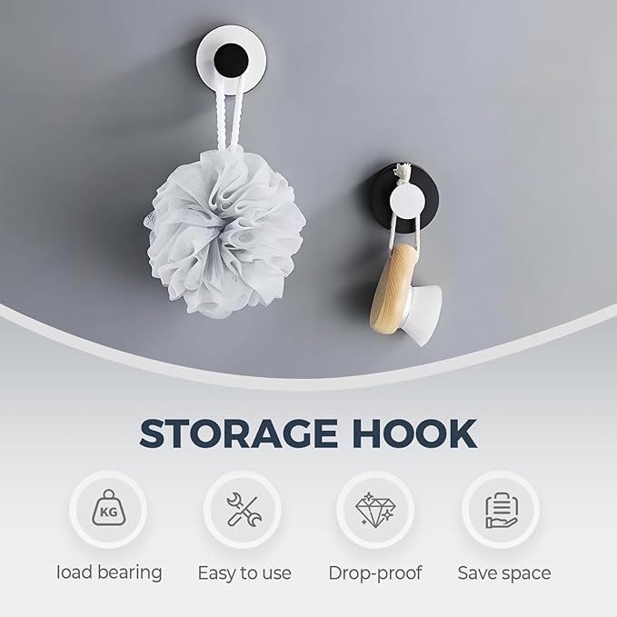 Suction Cup Hooks for Wreaths on Glass, 2025 New No Drill Suction Cup Hooks for Shower, Wreath Hanger Holder for Front Door, Upgraded Towel Hooks for Window Bathroom Mirrors (4, Yellow)