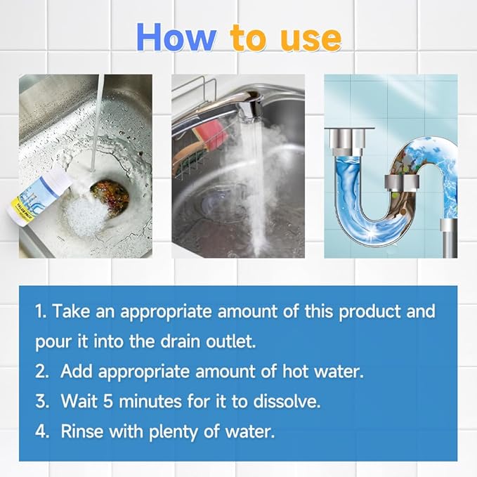 2025 New Sink Drain Cleaner, Sink and Drain Cleaner, Multi-functional pipe unclogging agent, Powerful Sink Cleaner for Kitchen and Pipes Cleaning Tool (2pcs)