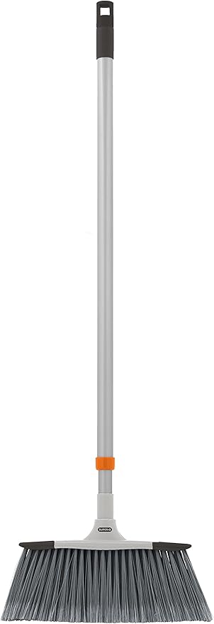 Slim Angle Broom, Heavy Duty Broom, Indoor Brom, Outdoor Angle Broom with Extendable Handle, Durable Collapsible Broom for Home, Kitchen, RV, Travel, Grey, 2 Pack, by Superio