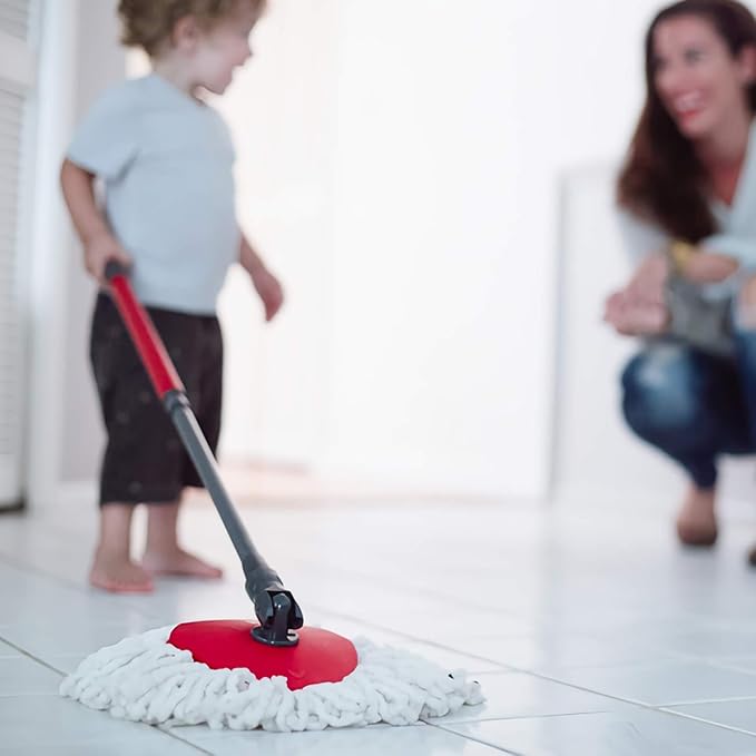 4 Pack Spin Mop Replacement Heads Microfiber Mop Refills Replace Heads Safe for All Hard-surfaced Floors Includes 2 Extra Microfiber Cleaning Cloths