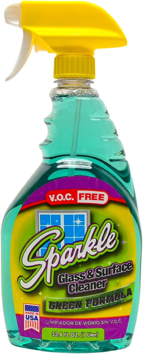 Sparkle Glass & Window Cleaner Spray, VOC-Free Eco Formula, Streak-Free Finish for Windows & Mirrors, 33.8 fl oz (Pack of 2)