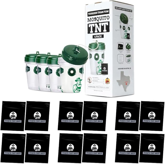 Tougher Than Tom Mosquito TNT 2.0 Mosquito 12 Bait Bags, Outdoor Insect Control, Easy Setup, Family & Pet Friendly, Ideal for Backyards, Camping, Gardens, BBQs, Picnics & More