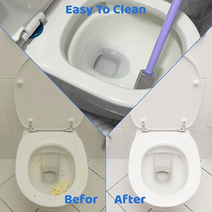 Pumice Stone Toilet Bowl Cleaner,Bathroom Cleaner Brush Toilet Wand Refills with 30CM Long Handle for Remove Hard Water Stains with 1 Wand+ Pumice Stones (20 Pack)