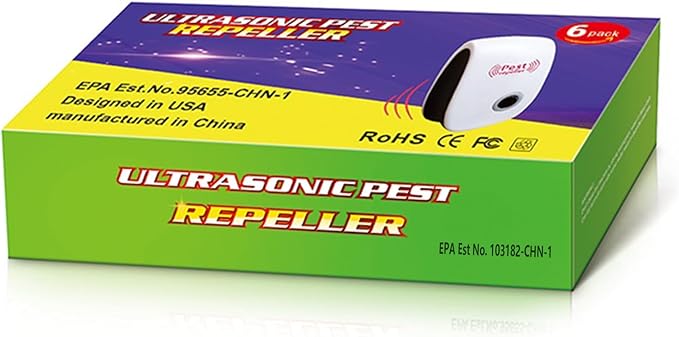 Mouse Rodent Rat Spider Roach Repellent Indoor Ultrasonic Pest Insect Bug Repeller, Pest Control Device for Home Basement Attic Garage (6 Pack)