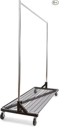 Econoco Commercial Garment Rack - Rolling Clothes Rack, Heavy Duty (Z Rack with Base Shelf, Black)