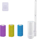 Disposable Toilet Brush with 24 Refills, Toilet Bowl Brush and Holder with Cleaner Refill Pads, Wall-Mounted Toilet Brush,Toilet Wand Brush Starter Kit for Deep Cleaning and Bathroom Maintenance