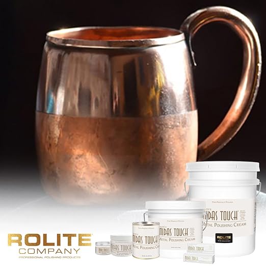 Rolite Midas Touch Metal Polishing Cream 1 Lb for Silver Gold Brass Copper Chrome Non-toxic Jewelry Restoration