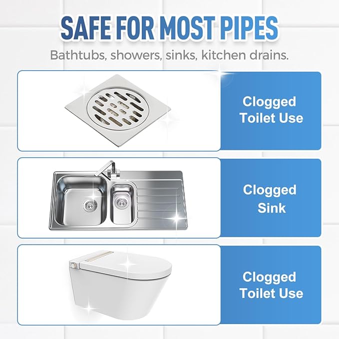 Powerful Pipe Dredging Agent, Sink Drain Cleaner for Kitchen Bathroom, Unclogging Solution for Pipes, Toilets & Showers (2)