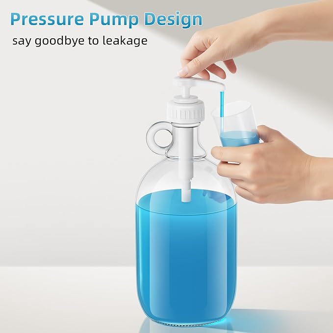 Laundry Detergent Dispenser,64oz Fabric Softener Dispenser,Glass Liquid Laundry Detergent Container,Laundry Detergent Organizer for Laundry Room Organization with 4 Labels,2 Pack