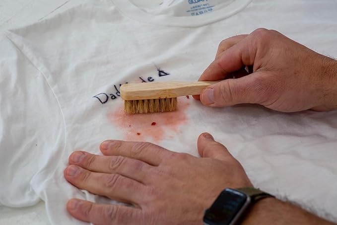 DadMode 7-Enzyme Laundry Stain & Odor Destroyer with Stain Remover Brush – Deep Cleaner for Extreme Clothing Messes Powered by Nuclease (DNAse) - Sandalwood & Suede, 16oz Refillable Bottle