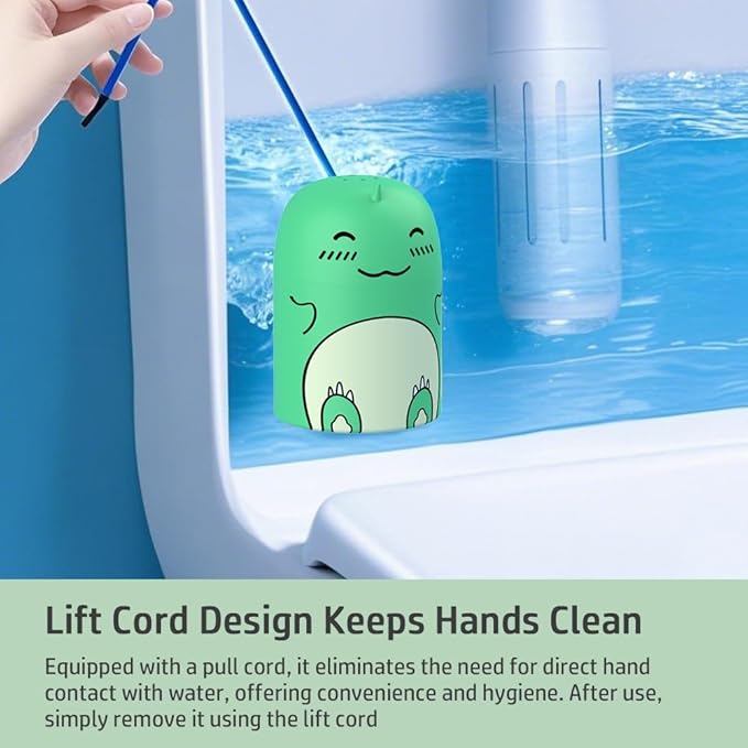 Cute Dinosaur-Shaped Toilet Bowl Cleaner Bottle, Bathroom Toilet Tank Cleaner with Jasmine Scent,One bottle lasts for 90 days (1, green)