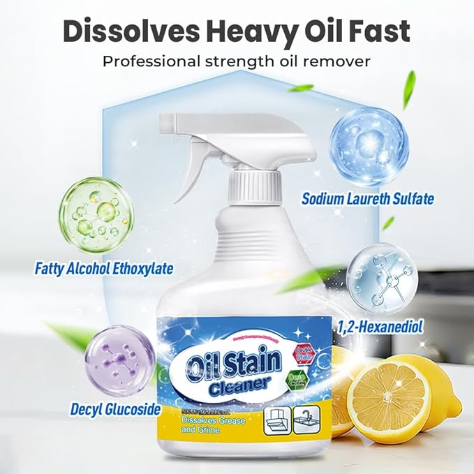 500ml Heavy-Duty Kitchen Degreaser Foam Spray, Powerful Kitchen Grease Cleaner, Multipurpose Grease Cleaner Spray for Pots, Pans, Countertops & Appliances, Heavy Oil Stain Cleaner (1pcs)
