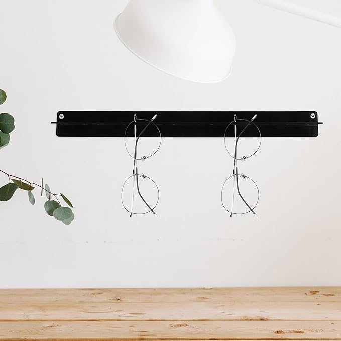 SUPVOX Wall-Mounted Acrylic Sunglasses Rack Glasses Organizer Storage Holder Black Eyewear Display for Home and Office
