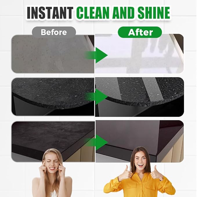 Nano Crystal Coating Agent For Tile & Furniture, Granite Countertop Cleaner and Sealer with Protection, Quartz Marble Stone Polish Cleaner for Permanent Hold & Shine Effect Fast Drying (3PCS)
