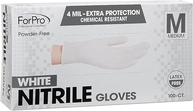 ForPro Disposable Nitrile Gloves, Chemical Resistant, Powder-Free, Latex-Free, Non-Sterile, Food Safe, 4 Mil